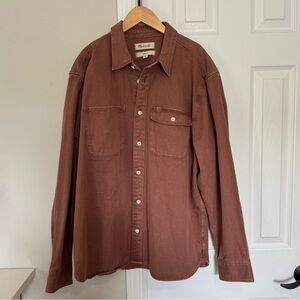 madewell garment dyed work shirt
